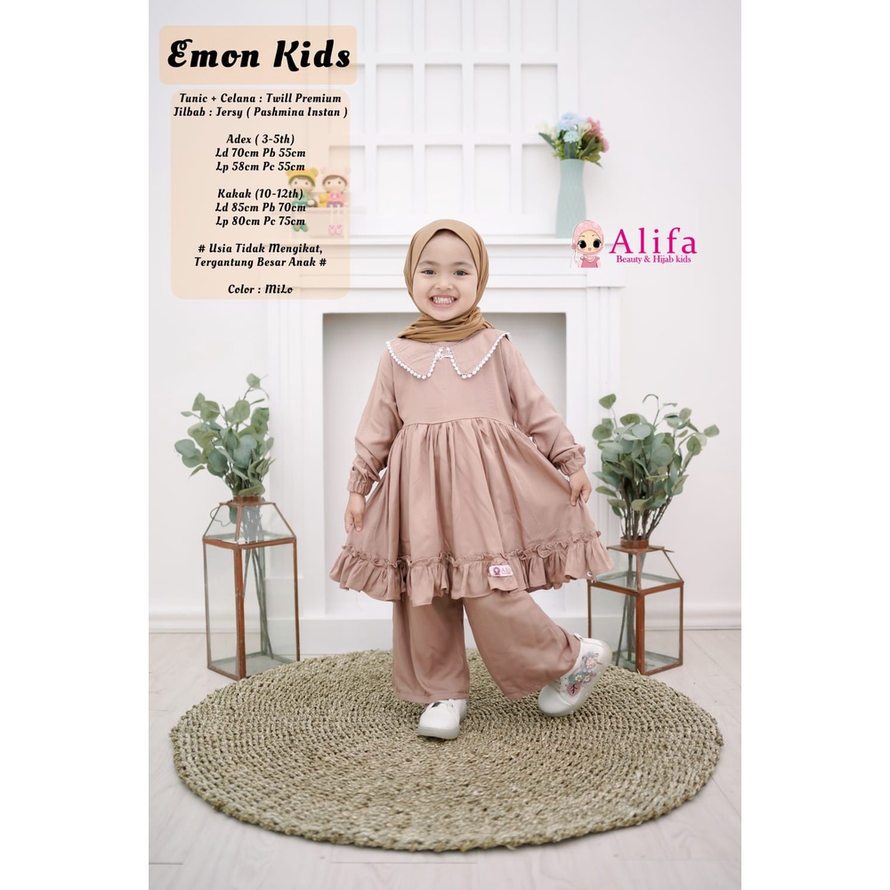 EMON KIDS BY ALIFA-PAKAIAN ANAK PEREMPUAN-ONE SET ANAT PEREMPUAN
