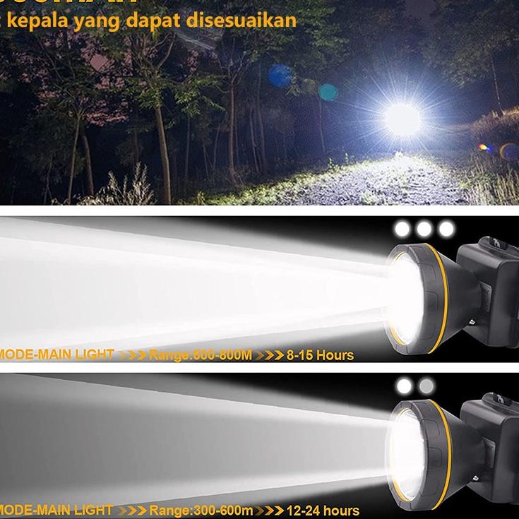 Paling Diminati.. QYD Senter kepala LED super Terang IPx4 Tahan Air Headlamp 9600mAh Q8801