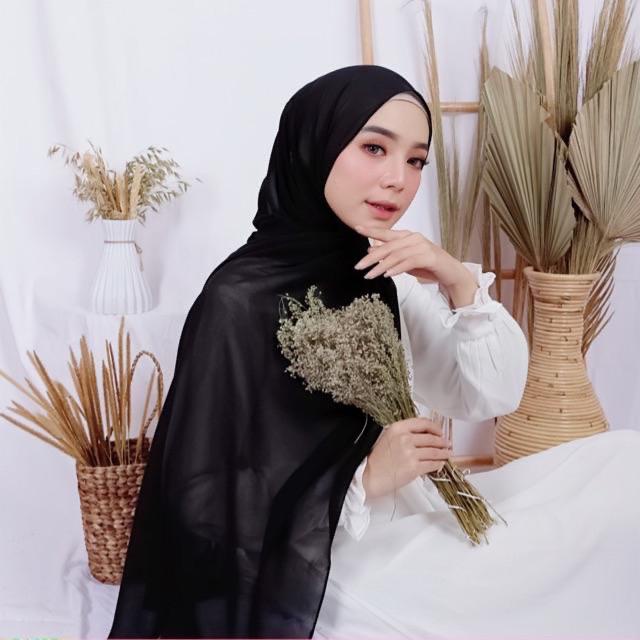 COD !! 180x75 JILBAB PASHMINA CERUTY BABYDOLL PREMIUM / PASHMINA CERUTI BABYDOLL TEPI JAHIT