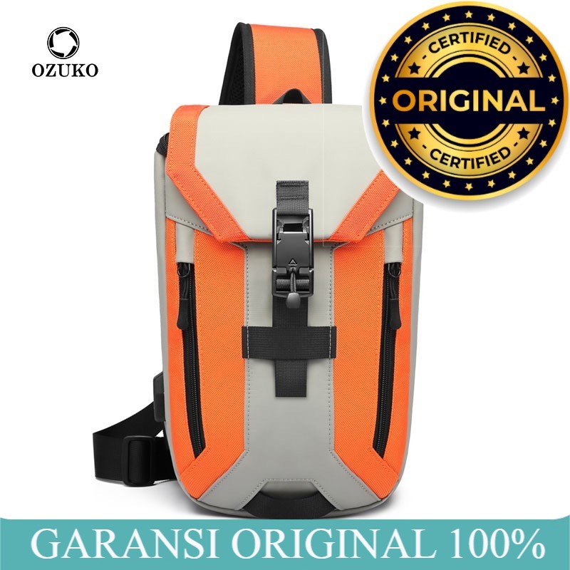 Tas Selempang Pria OZUKO 9334 ORIGINAL WaistBag Pria By JAPAN DESIGN Tas Selempang Waterproof