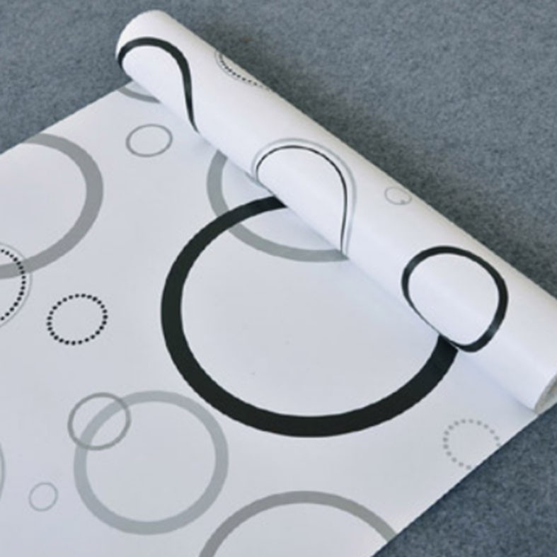 TERMURAH! WALLPAPER STICKER BLACK SILVER CIRCLE WALPAPER STIKER DINDING