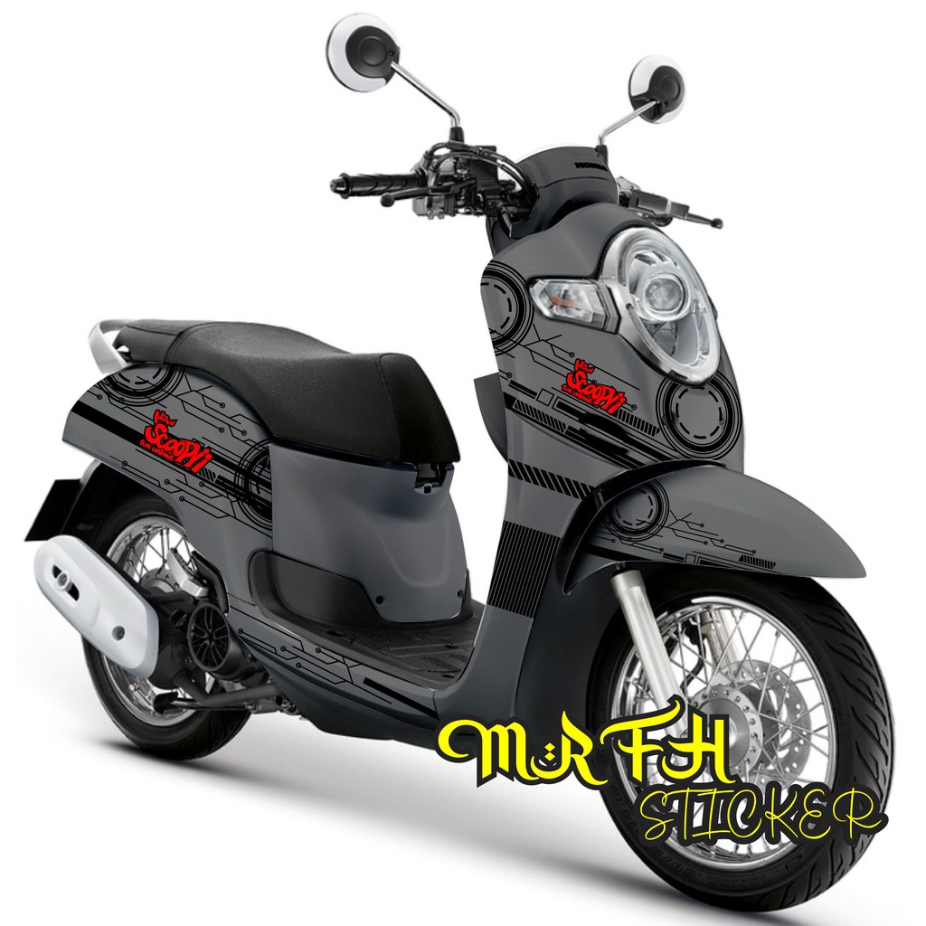 Decal scoopy full body Full Blok Decal Scopy Dekal New Fi 2017 2018 2019 2020 grafis conect abu abu