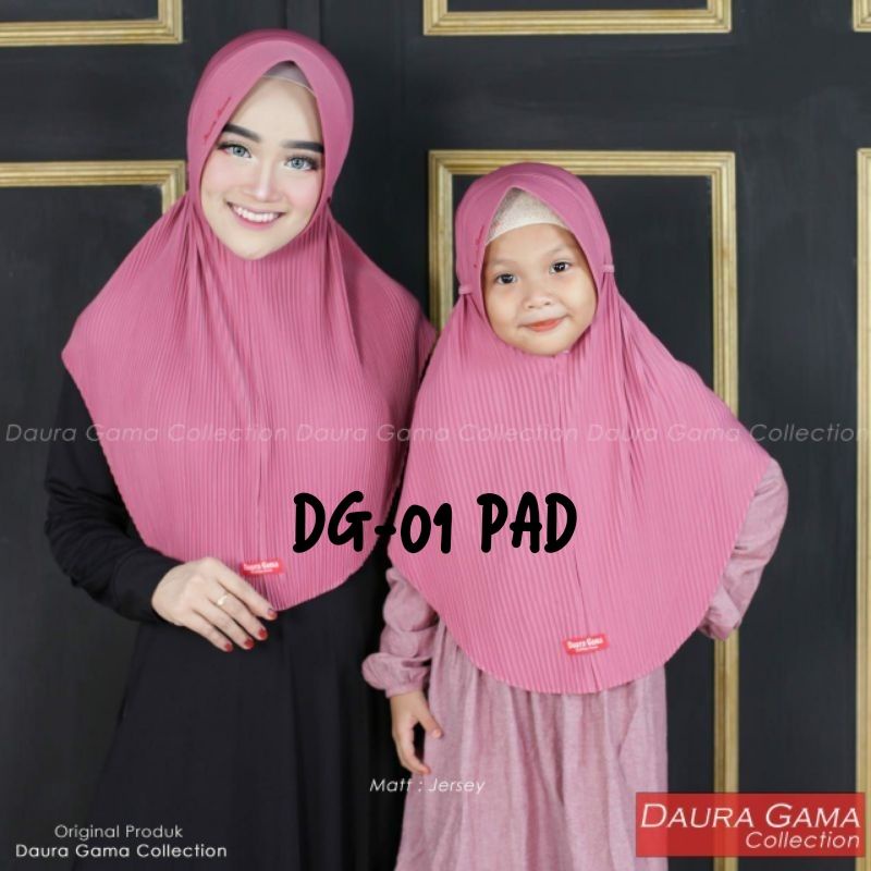 HIJAB INSTAN COUPLE DG-01 BERGO PAD / SIRIA PLISKET LIDI IBU ANAK BY DAURA GAMA