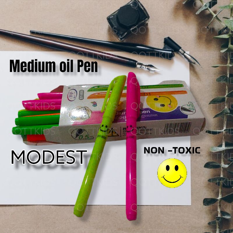 

pulpen/Bolpoin MEDIUM OIL PEN Non Toxit warna Hitam