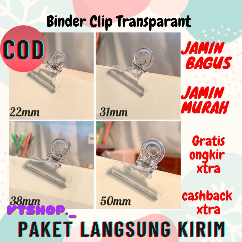

V441 - Binder Clip Transparent /Bill Clip Stationery Office / Clip Binder