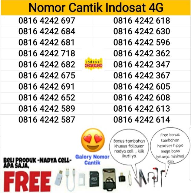 [ Bayar Di Tempat COD ] SERI 10 11 DIGIT Kartu Perdana Nomor Cantik Indosat 4G