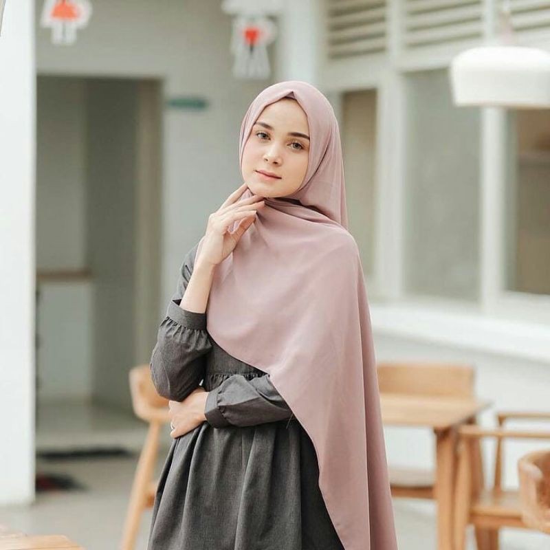 Pashmina Diamond premium crepe Polos Termurah Pajang 180x75cm SABYAN Ori WINSHIJAB1-1