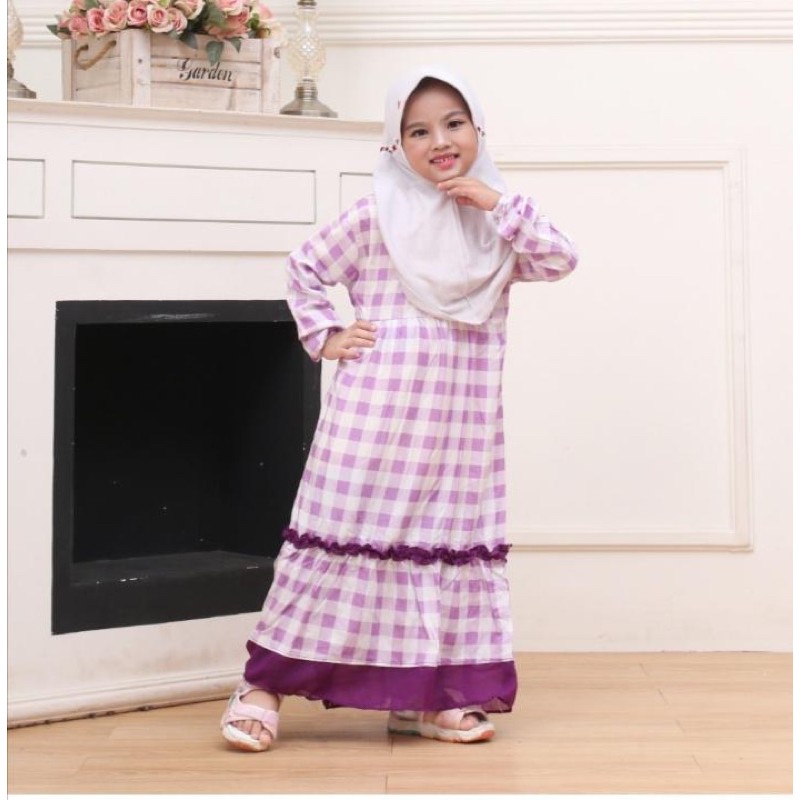 GAMIS ANAK LOVATA // GAMIS MOTIF KOTAK TERBARU