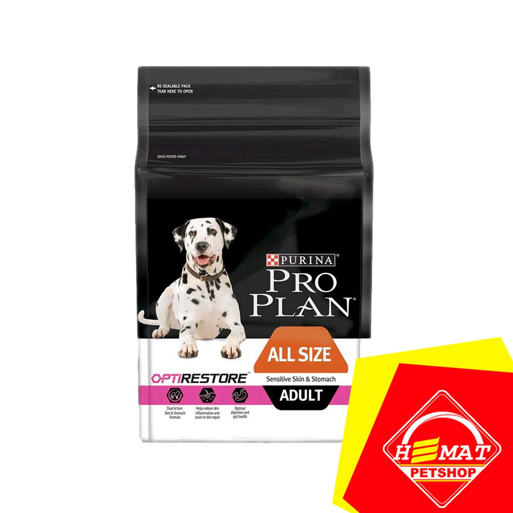 Pro Plan All Size Adult Sensitive Skin Stomach OptiRestore 2,5 Kg Makanan Anjing Proplan 2,5Kg