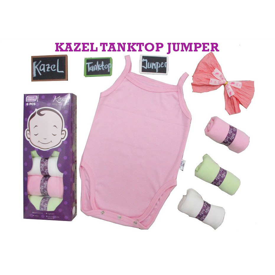 Kazel Tanktop Jumper Warna Girl 6pcs Kaos Bayi Perempuan