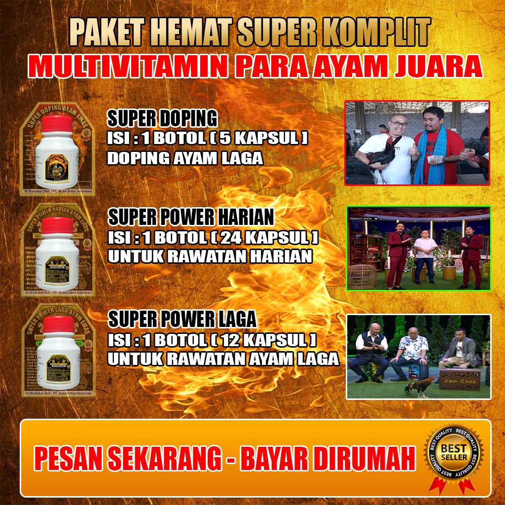 Paket Rawatan Ayam Laga + Super Doping Ayam Emas