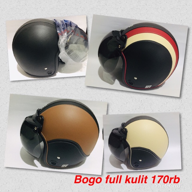 Helm bogo DNS full kulit + kaca Inko bubble coating