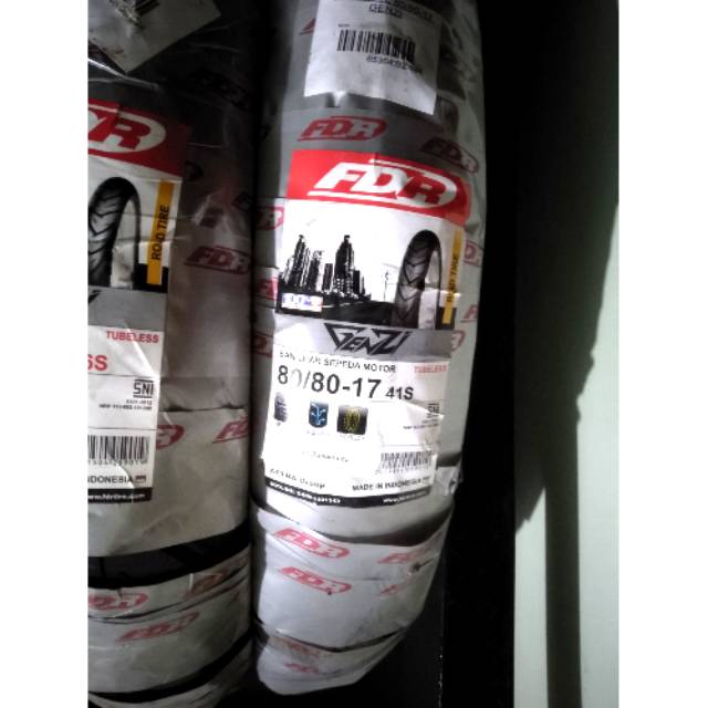 Ban tubles FDR genzi/pro uk.80/80.ring 17.free pentil..untuk semua motor bebek