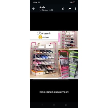 rak sepatu 5 susun stenlis