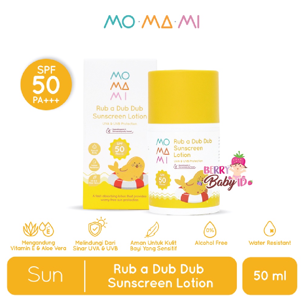 Momami Rub a Dub Dub Sunscreen Lotion SPF 50 Sunblock Bayi Anak Berry Mart