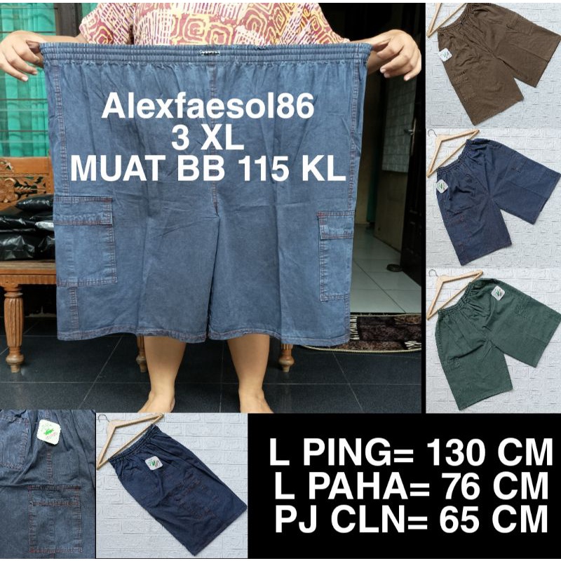 KOLOR CARGO SUPER JUMBO 3 XL BAHAN SOFT JEAN MUAT BB 115 KL