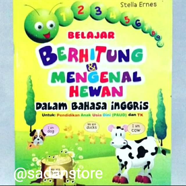 Buku Anak Belajar Berhitung dan Mengenal Hewan Dalam Bahasa Inggris