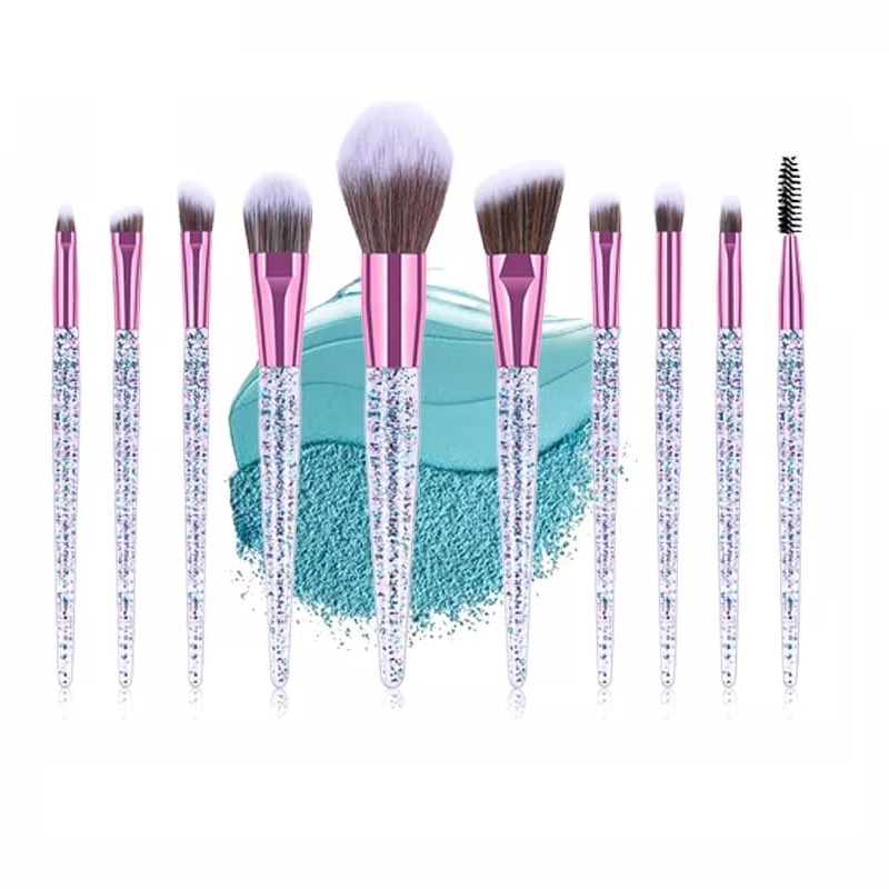 Kuas Makeup Brush Set Make Up Tools Brush Powder Foundation Kuas Makeup Powder Eye Shadow Foundation Blusher Blending Beauty 10PCS