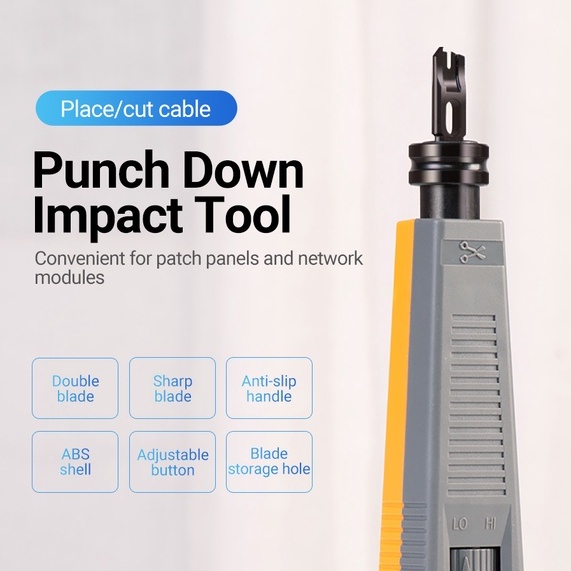 PUNCH DOWN IMPACT TOOL MODULAR JACK VENTION PENGUPAS KABEL - KEC