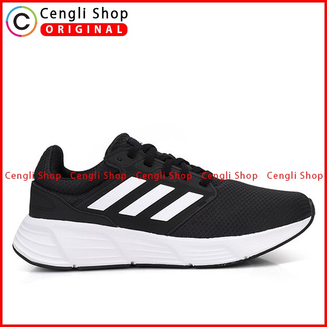 SEPATU RUNNING ADIDAS PRIA ORIGINAL SPORT GALAXY 6 BLACK ASLI 2