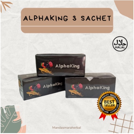 1 Kotak isi 3 Sachet Herbal Pria Vitalitas Lemah Syahwat EDI Impotensi AlphaKing Alpha King Keperkas