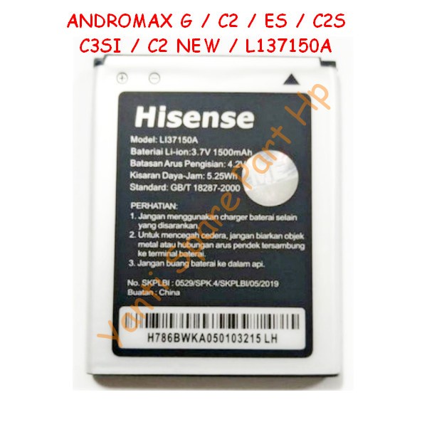 Baterai Smartfren Andromax G C2 ES C2S C3SI C2 New L137150A Orignal New