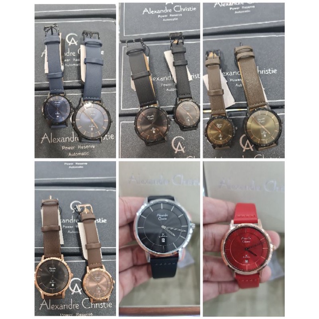 jam tangan alexandre christie ac8639 leather new 8639