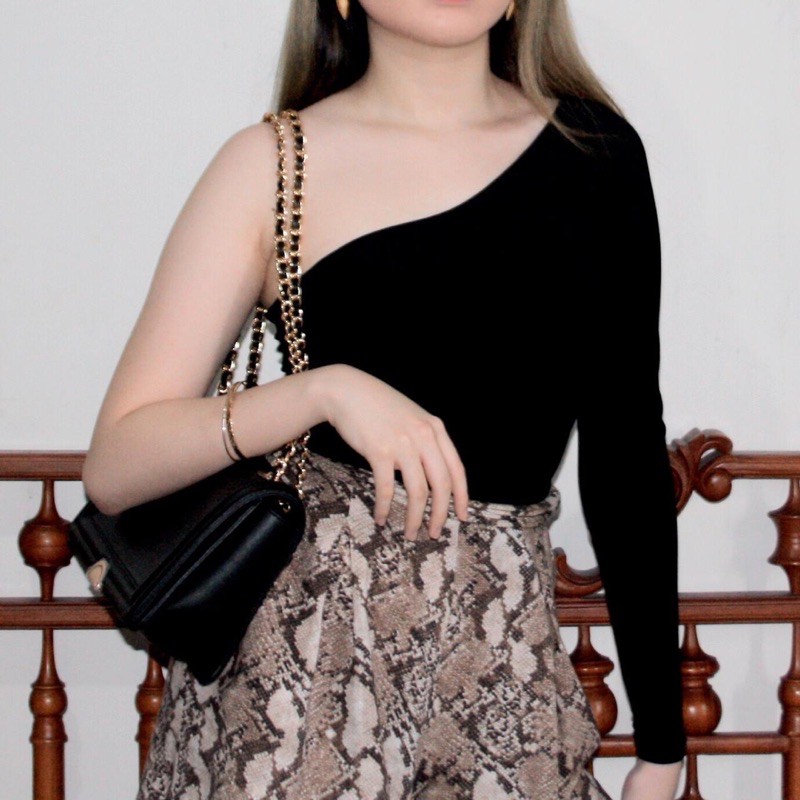 One Shoulder Long Sleeve