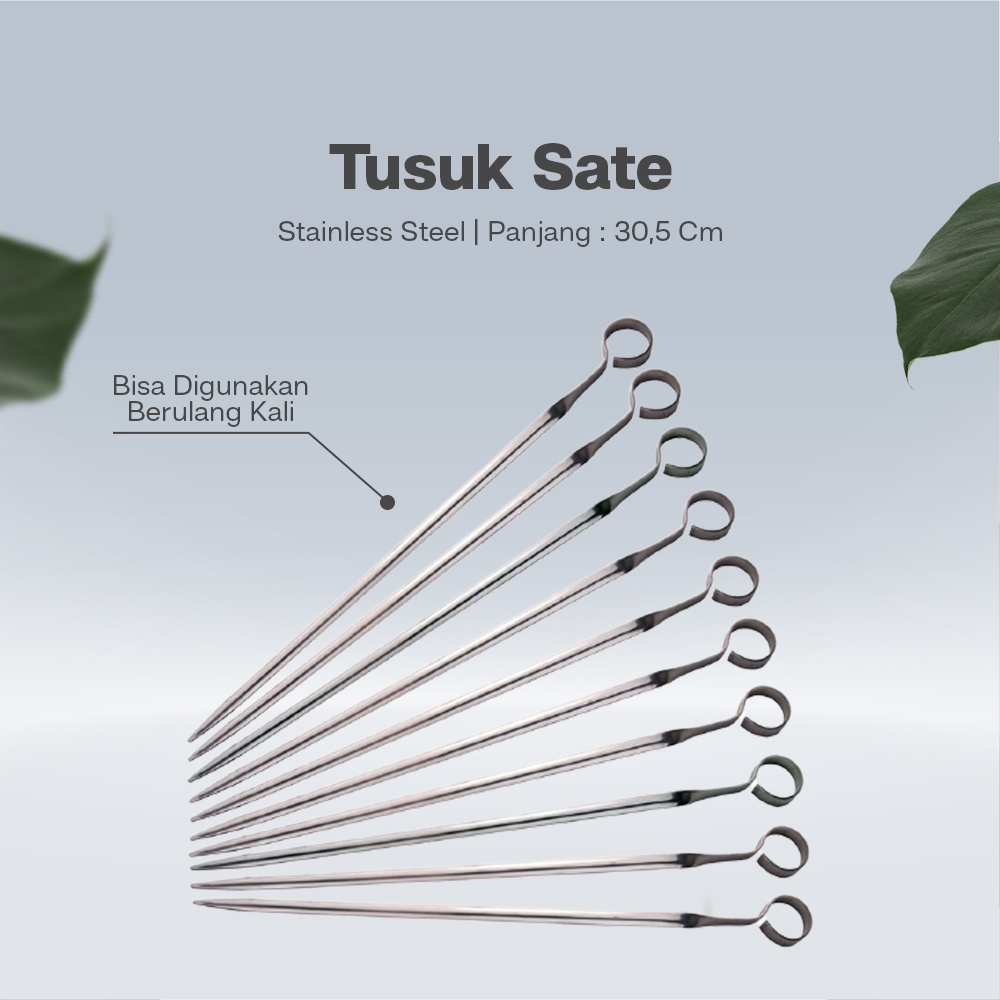 Jual Promo Tusuk Sate Stainless Tusukan Bbq Besi Barbeque Skewer