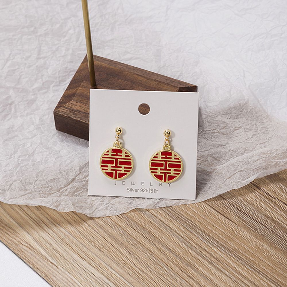 LILY Ethnic Red Tassel Long Dangle Earrings Chinese Knots Happiness Good Luck Red Lantern Drop Earring Women Wedding Jewelry Earing New Year Gift