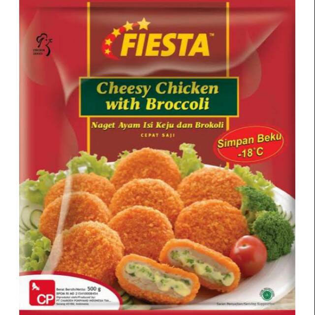 

Fiesta Chicken With Broccoli 400gr - Naget Ayam Isi Keju dan Brokoli