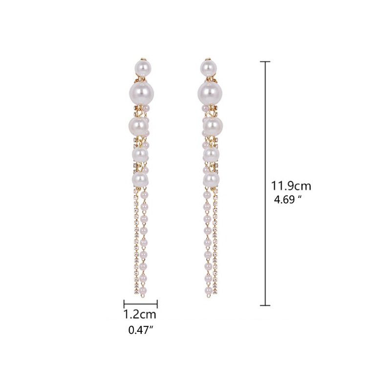 SIY  Long Tassel Earrings Tassel Pendant Earrings Pearl Earrings Thin Earrings