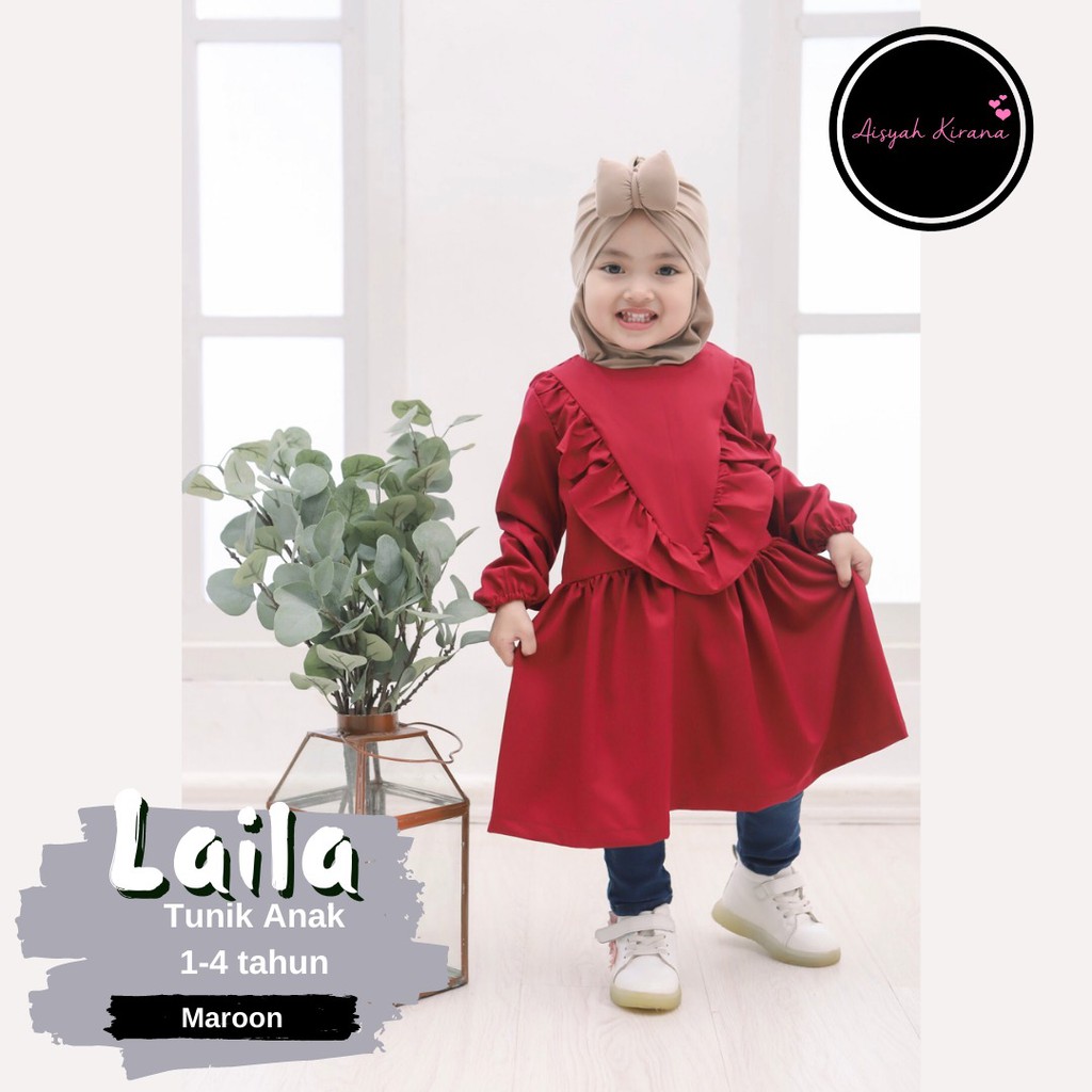 Tunik Anak Bayi LAILA usia 6 bulan 1 - 4 tahun toyobo adem hijab balita perempuan outfit ootd dress 