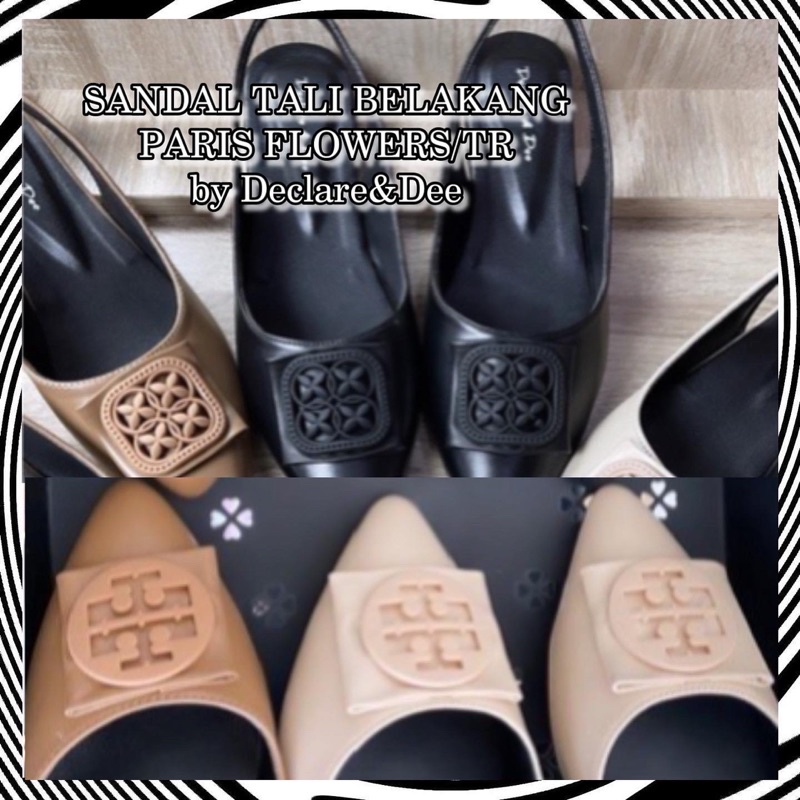 DECLARE&amp;DEE SEPATU HEELS WANITA PARIS FLOWERS/ TR HIGH 2,5CM