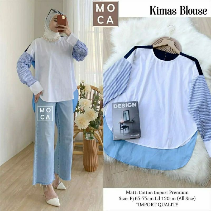 Kimas Blouse, BLOUSE JUMBO WANITA SUPER CANTIK FIT XXL LD 120 BAHAN KATUN IMPORT PREMIUM TERMURAH OOTD KEKINIAN