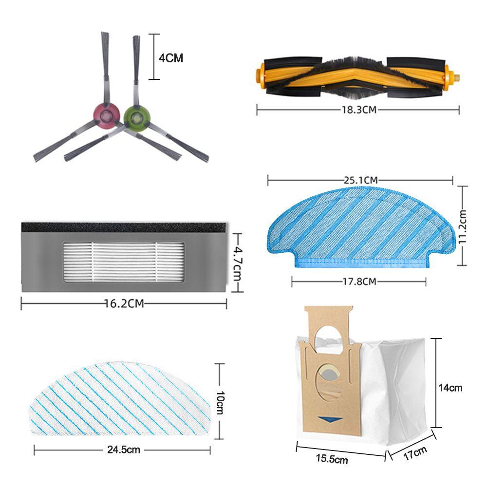 Solighter Robot Vacuum Cleaner Aksesori Penyedot Debu Sparepart Kain Pel Kain Hepa Filter Dustbin Filter Sikat Samping