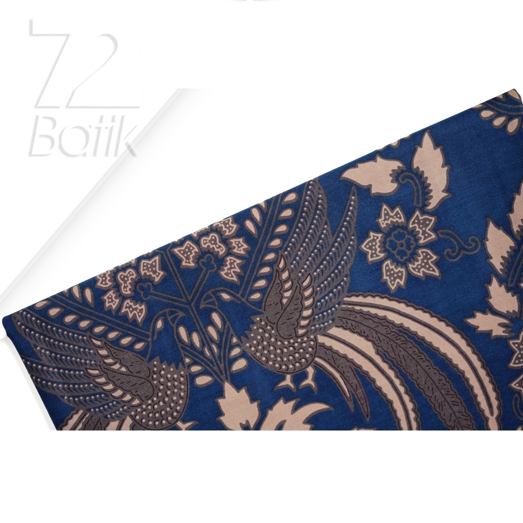 BAHAN BATIK PREMIUM Katun Motif Burung Cokrominoto Warna Biru 722139 Cap 72 Jarik Jarit Samping Kebat Panjang Batik Katun Modern Premium Bahan Seragam Batik Pernikahan Kantor Keluarga Murah Kamen Jadi Batik Bali Lembaran