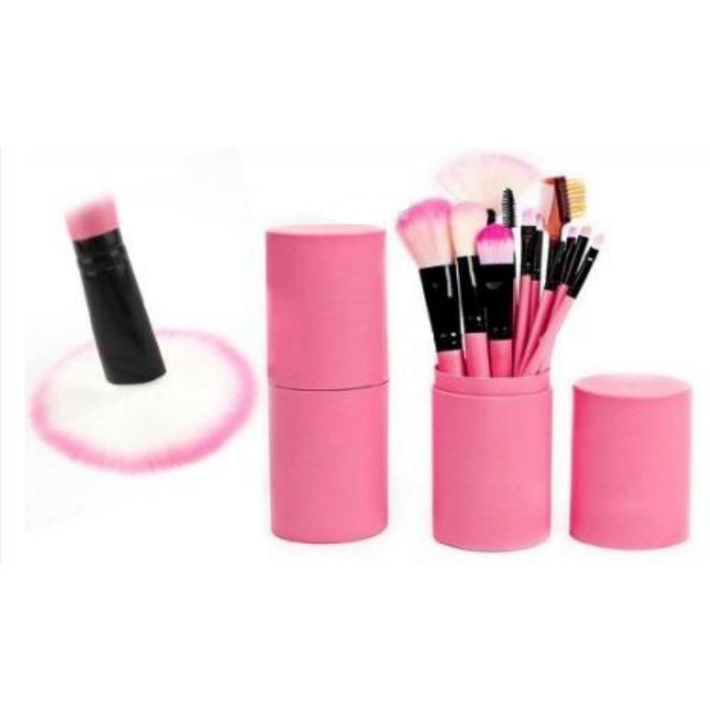 (isi 12Pcs) Kuas Make Up Tabung 12pcs Make Up Brush 12 Set In 1 Tube Import Murah