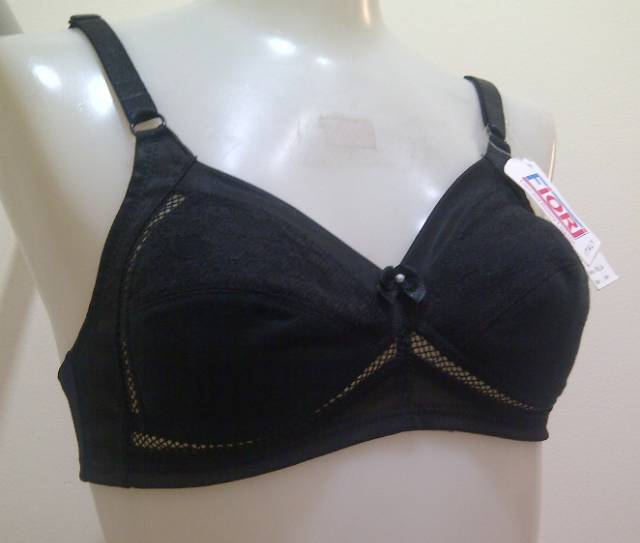 FIORI Bra OFELIA Ver 02 BLACK | Bra Tanpa Kawat Tanpa Busa Kait 2 | Untuk Payudara Kecil Sedang
