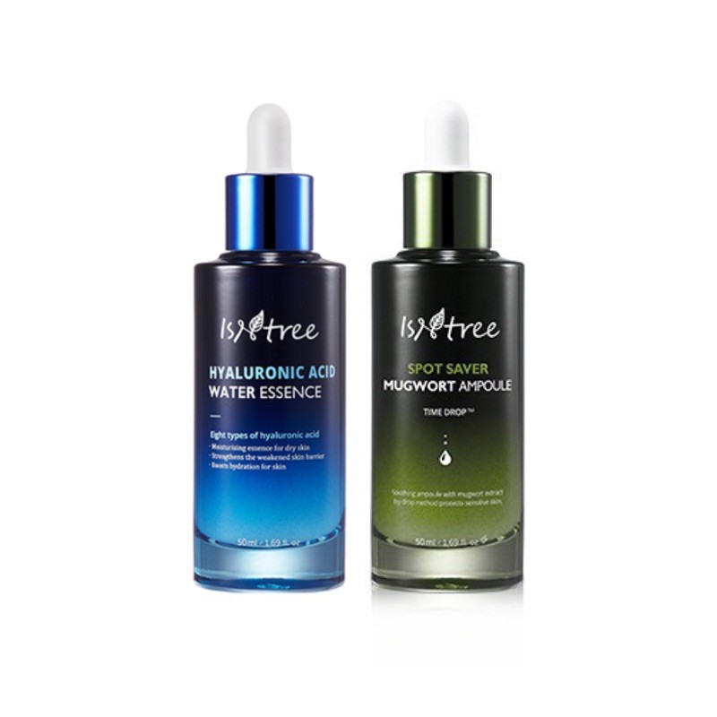 ISNTREE SPOT SAVER MUGWORT AMPOULE 50ml / ISNTREE HYALURONIC ACID WATER ESSENCE 50ml