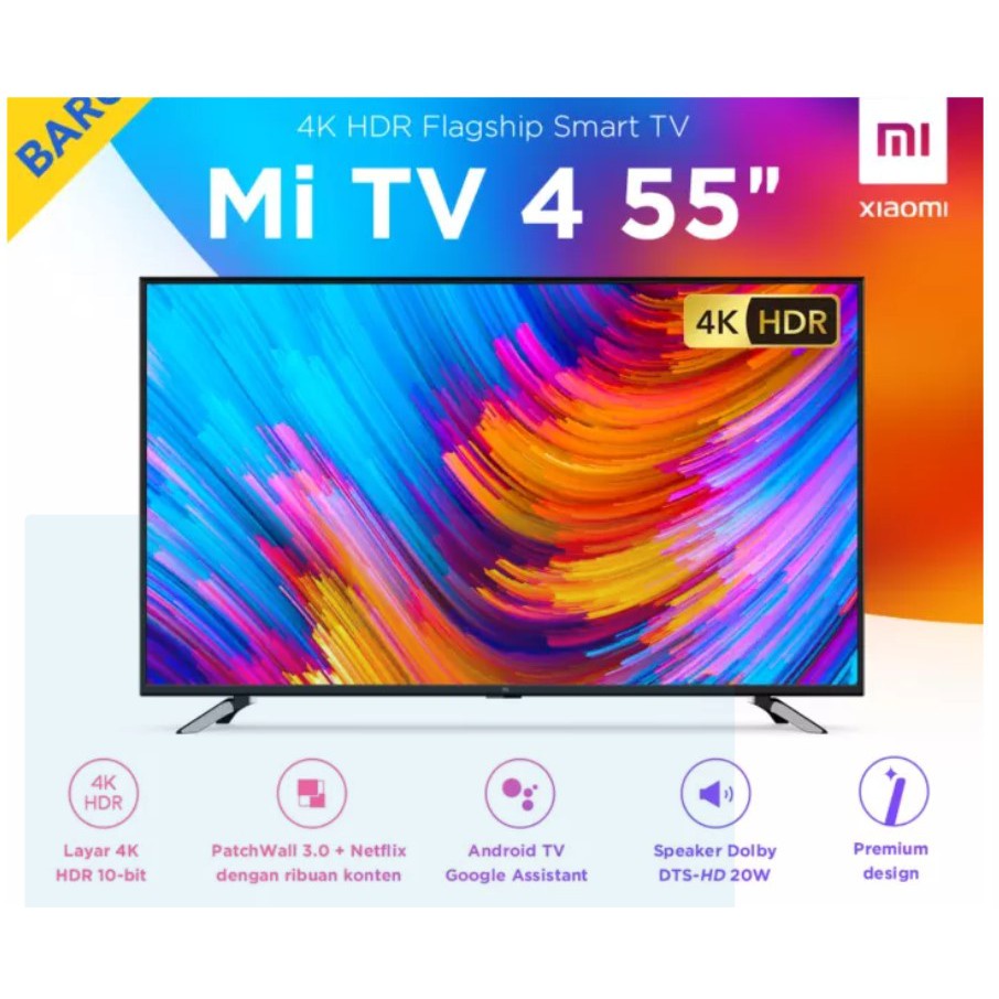 LED SMART ANDROID TV XIAOMI 55 INCH NETFLIX - MI TV 4 55 GARANSI RESMI