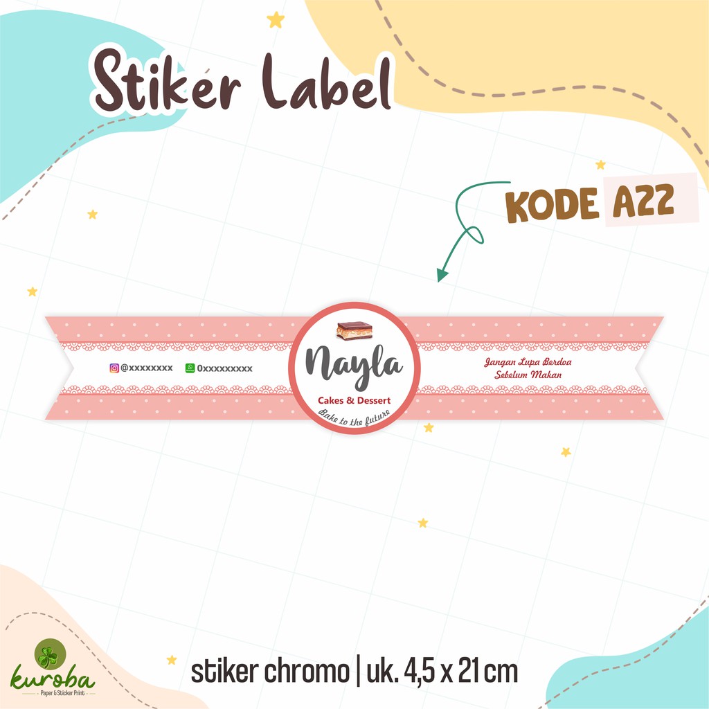 

STIKER LABEL SEGEL DESSERT BOX CATERING 4,5 x 21 cm