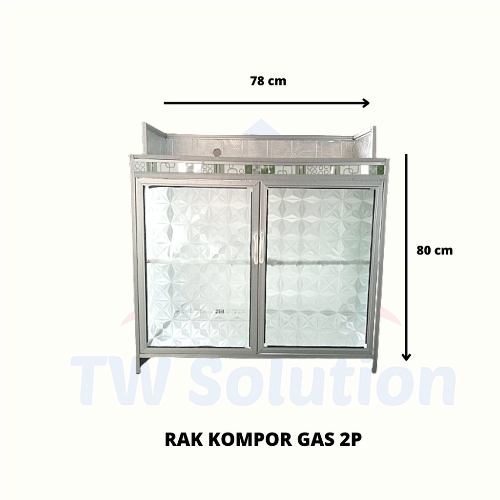 RAK KOMPOR ALUMINIUM KERAMIK 2P 78x43x80