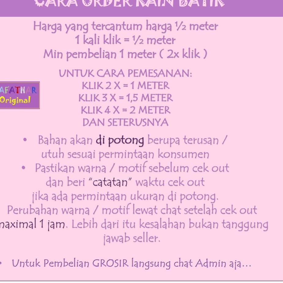 Murah Banget Q87TS BATIK KAIN BATIK METERAN BAHAN BATIK METERAN BATIK WANITA SERAGAM BATIK KELUARGA 