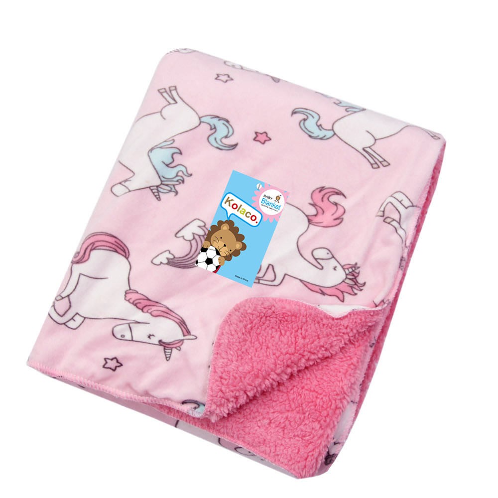 cod selimut bayi double layer polyester baby blanket selimut bulu lembut halus motif lucu fleece blanket