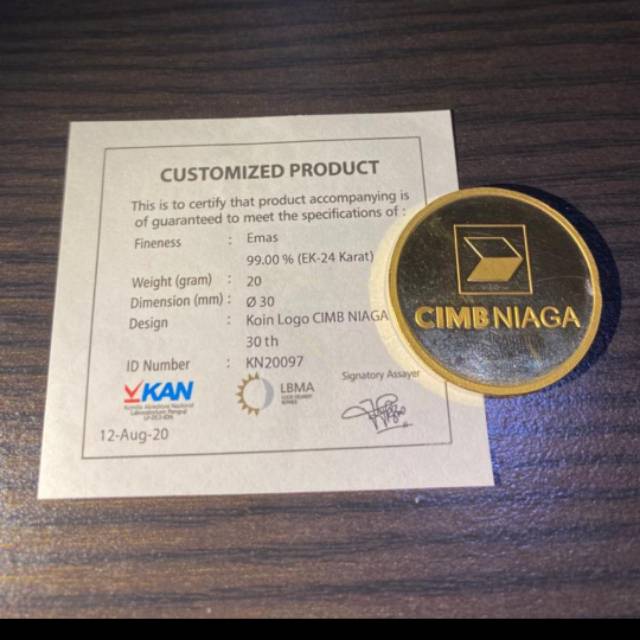 Emas Antam 20gram (design CIMB NIAGA)