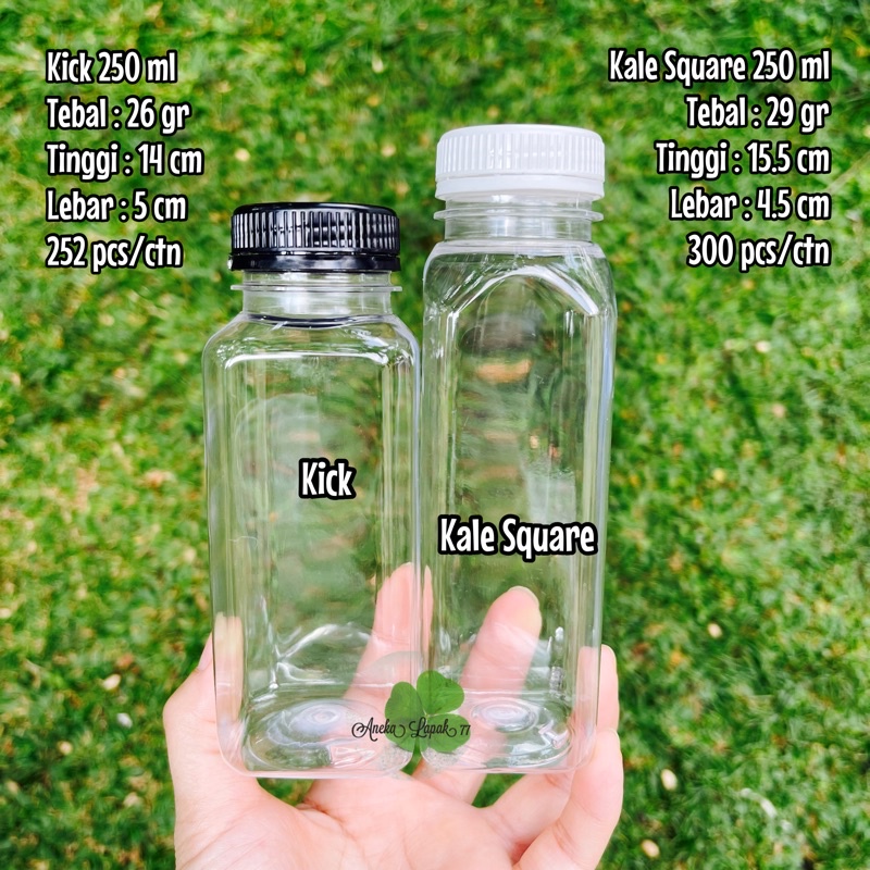 Botol Kale Square 250 ml kick 250 botol plastik 250 ml