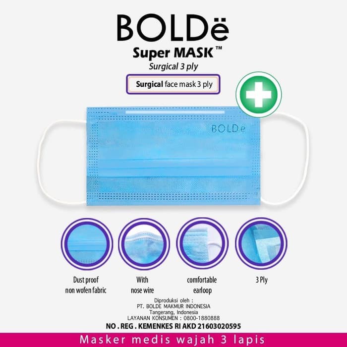 BOLDe Super Mask 3ply - BOLDe Surgical Masker 3ply