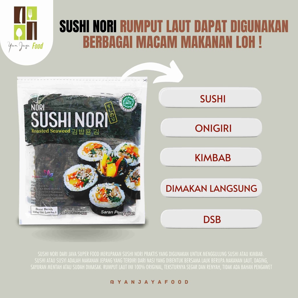 Sushi Nori Halal Seaweed Rumput Laut Sushi Untuk Kimbab/Gimbab ISI 5/10/20/50