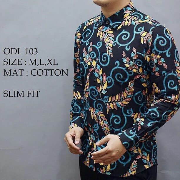 ODL103 KEMEJA BATIK PRIA SLIM FIT MEWAH LINABATIKDISTRO UNIK BAJU BATIK PRIA BEST SELLER